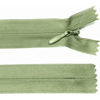 Spirálový zip no.3 skrytý nerozepínací 22cm - více barev color: 664 khaki