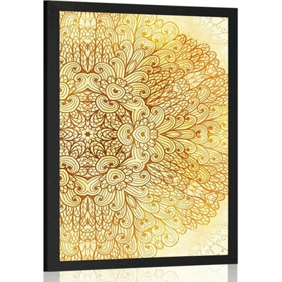 Plakát zlatá etnická Mandala - 20x30 silver