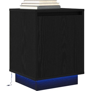 vidaXL Нощно шкафче с LED осветление черно 38x34x50 cm (861267)
