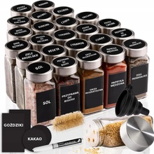 Koanni Zavařovací Sklenice na Koření Skleněná Sada + Trychtýř + Fix + sklo 24ks x 120ml
