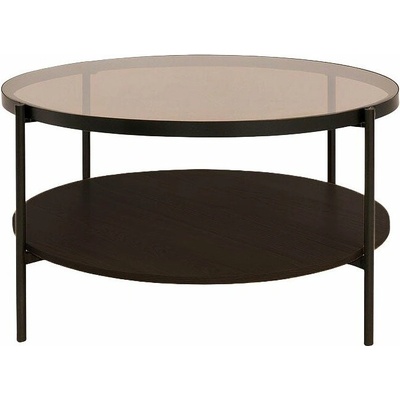 Unique Furniture Hassel 84 cm Hnedý okrúhly so sklenenou doskou