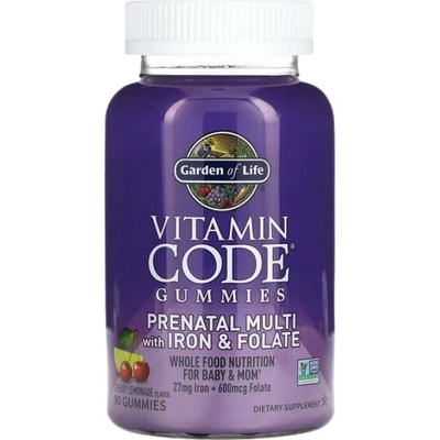 Garden of Life Vitamin Code Prenatal Multi with Iron & Folate Gummies [90 желирани бонбони] Черешова Лимонада