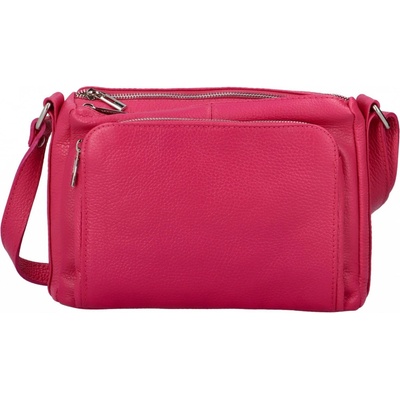 Dámská kožená crossbody kabelka fuchsiová ItalY Bandit růžová