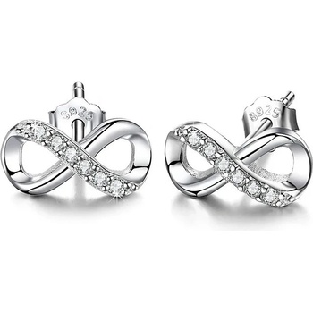 DELIS Сребърни обеци, jw909, модел "безкрайност", с родиево покритие (jw909)