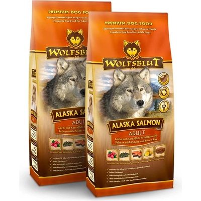 Wolfsblut Alaska Salmon Adult losos s bramborem 2 x 15 kg