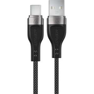 ACEFAST - Кабел за данни (C11-04) - Магнитно навиване, Бързо зареждане, USB към Type-C, 3A, Регулируема дължина, 1.2 м - Черен