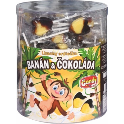 Tol Lízanky srdiečka banán a čokoláda 125 x 8 g