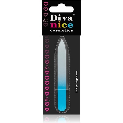 Diva & Nice Cosmetics Accessories sklený pilník na nechty malý Blue