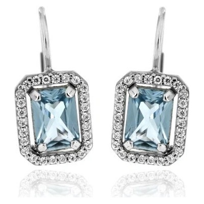 Zlatnictví U Kostela zlaté náušnice s akvamarínem 1214