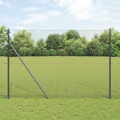 vidaXL Zemní upevnění svařované drátěné ploty 50 x 1,4 m Šedá Síťovina
