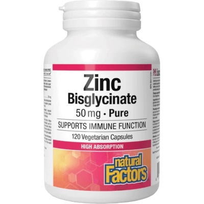 Natural Factors Zinc Bisglycinate 50 mg, 120 Capsules
