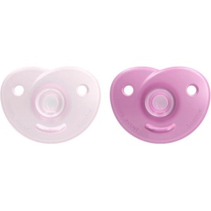 Philips Залъгалки Philips Avent - Soothie, 0-6 m, 2 броя, розова/лилава (SCF099/27) - ozone