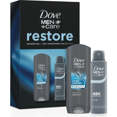 Dove Men+Care Dove Men+Care Advanced antiperspirant v spreji 150 ml + Dove Men+Care Clean Comfort sprchový gél 250 ml