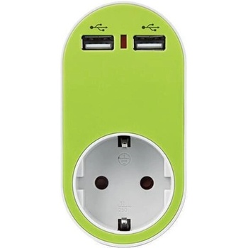EUROLAMP 1 Plug + 2 USB (10338)