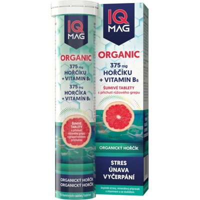 IQ Mag ORGANIC Mg+B6 šumivé tablety 13 tabliet