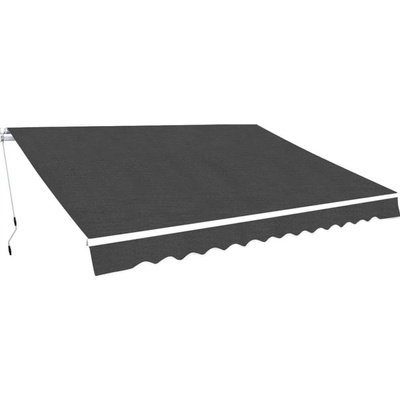 Greatstore Skládací markýza na ruční ovládání 450 cm modrobílá antracitová