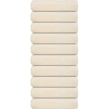 vidaXL Кърпи за баня 10 бр кремави 100x150 см 360 gsm 100% памук (137006)