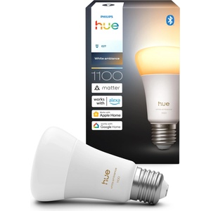 Philips Smart LED A60 lamp, White Ambiance, LED bulb with E27 socket, 8.1W, full spectrum light 1000K-20000K, 1100 lumens, dimmable, smart light compatible with voice assistants, pack of 1 - 36480600 (3648060