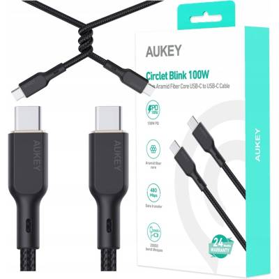 Aukey CB-KCC102 USB-C to USB-C, 100W, 1.8m, černý