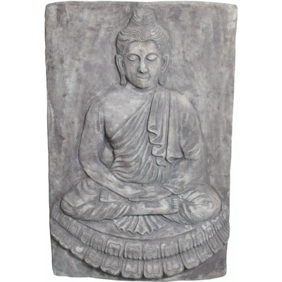 Betonová nástěnná dekorace Buddha Dhyana Mudra 105 x 71 cm