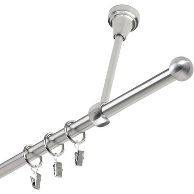 OK-GarnýžeCZ Garnýž kovová jednořadá 19mm Koule nerez 320 cm do stropu / kroužky s žabkou