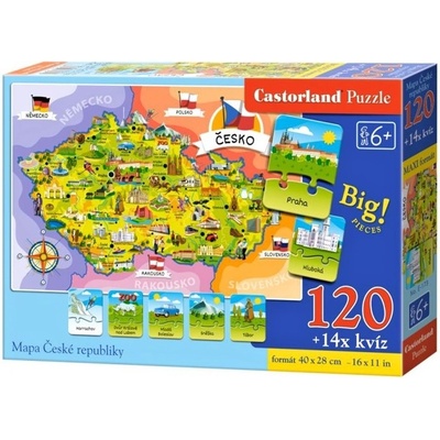 Castorland Malovaná mapa ČR 120 dielov
