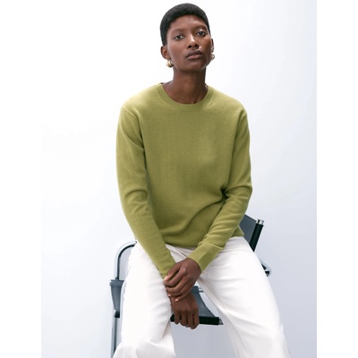 Marks & Spencer Пуловер от чист кашмир, с текстура и кръгло деколте Marks & Spencer зелен Marks & Spencer | Zelen | ЖЕНИ | 8