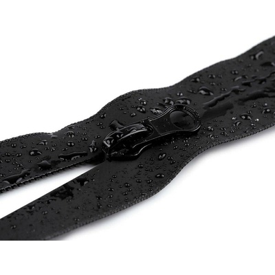 Zip voděodolný No 5 délka 70 cm spirálový matný 2 jezdce / dvoucestný - černá