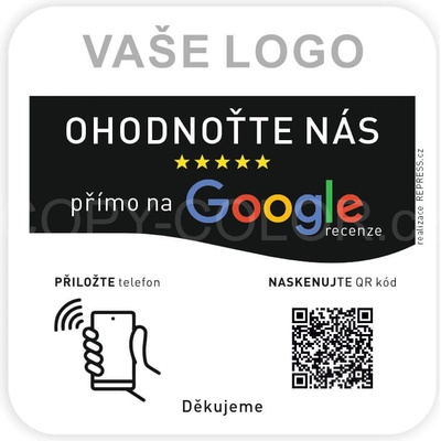 NFC + QR destička pro Google recenze s vlastním logem – Zboží Mobilmania