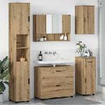 vidaXL Комплект мебели за баня 5 бр. Дъб 35 x 30 x 192 см (3393082)