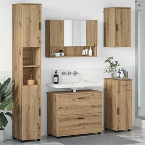 vidaXL Комплект мебели за баня 5 бр. Дъб 35 x 30 x 192 см (3393082)