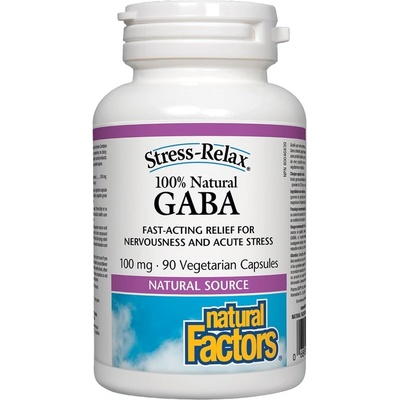 Natural Factors Stress-Relax GABA, 100 mg, 90 капсули, Natural Factors