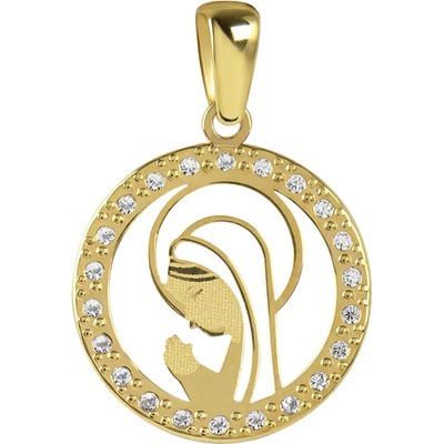 Brilio Zlatý přívěsek se zirkony Madona 14 641.153ZIR