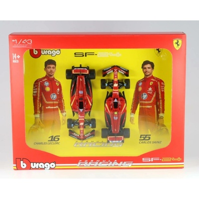 Bburago Ferrari Set 2X F1 SF-24 C. Leclerc C. Sainz 1:43