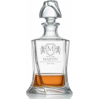 Dekorant Karafa na whisky s monogramem Quadro 770 ml – Zboží Mobilmania