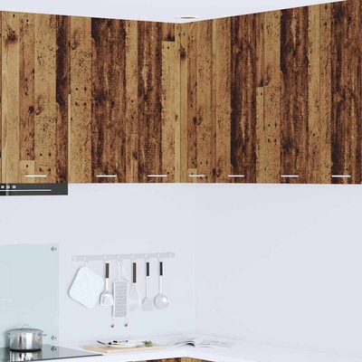 vidaXL Висящ шкаф Стара дървесина и бяло 57 x 57 x 80 см (884296)