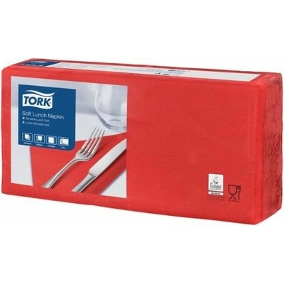 Tork Servítky 1/4 ohyb 3V 32,5x32,8 cm Advanced Soft Lunch červená 150ks