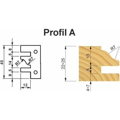 VBD profil A pro frézu na nábytková dvířka YH102AAM