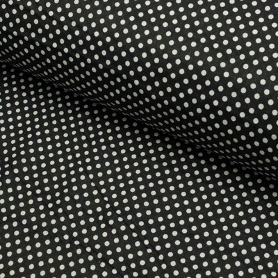 Bavlna vzorovaná - Bílé tečky (3 mm) na černém