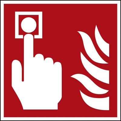 Značka Požiarny hlásič, ISO 7010, plast, fotoluminiscenčná, 150 x 150 mm, BJ = 5 ks