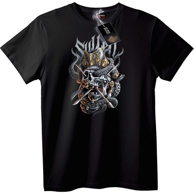 NOONEBRAND Тениска Череп с корона и пипала - 7XL, Black