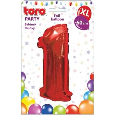 TORO Balónik XL číslica 1 60 cm matne červený