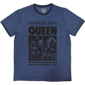 Queen News of the World 40th Front Page Ringer Denim Blue XL Риза (QURG25MD04)