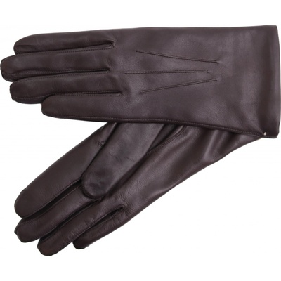 Špongr dámské kožené rukavice Margit kašmír tmavě hnědé