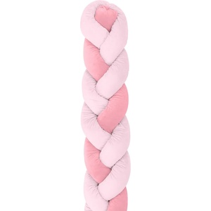 KikkaBoo Плетен плюшен обиколник Kikkaboo - 3 плитки, 210 сm, Pink (31109050001)