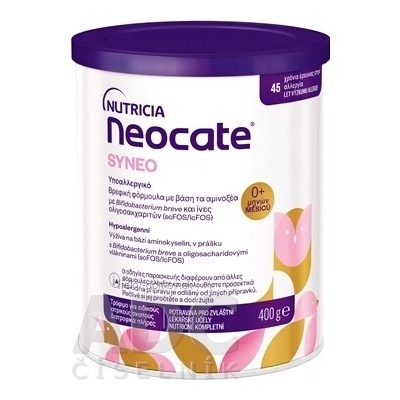 Neocate SYNEO výživa pre dojčatá v prášku (od 0+ mesiacov), hypoalergénna, 2x400 g