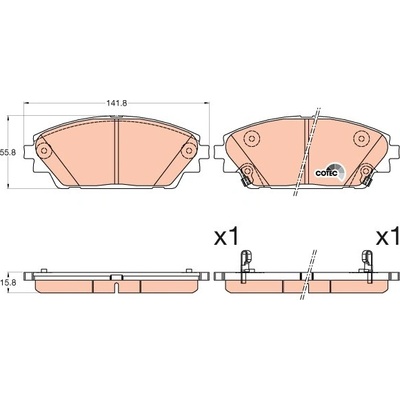 TRW Sada brzdových platničiek kotúčovej brzdy GDB3592