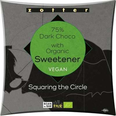 Zotter Bio hořká se 75% kakaa slazená erythritolem 70 g