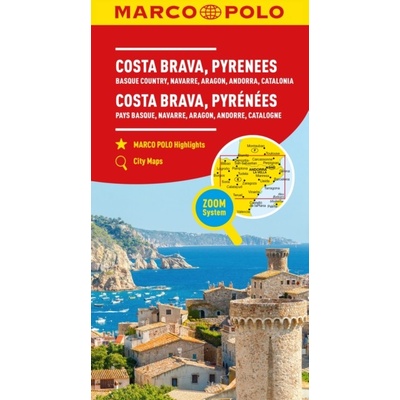 Costa Brava Marco Polo Map - Includes Pyrenees, Basque Country, Navarre, Aragon, Andorra and Catalonia (Marco Polo)(Sheet map, folded)