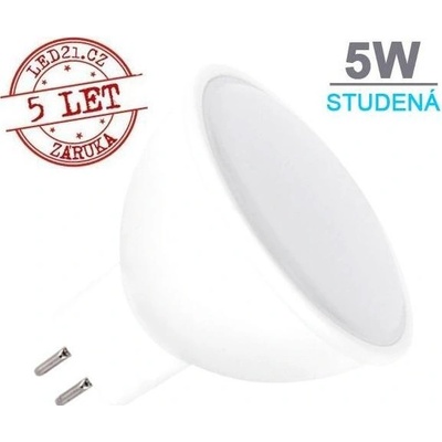 LED21 LED žárovka 5W GU5.3 400lm 12V DC Studená bílá